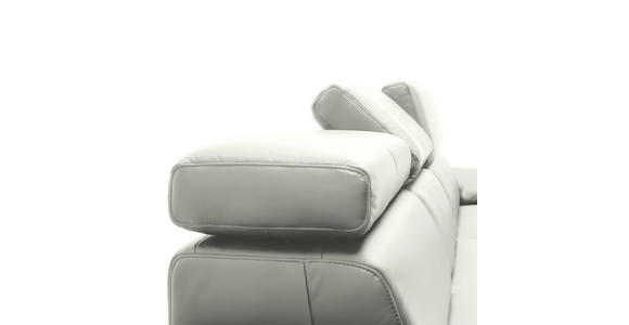 ECKSOFA in Echtleder Weiß 295/187 cm - Schwarz/Weiß, Design, Leder/Metall (295/187cm) - Novel