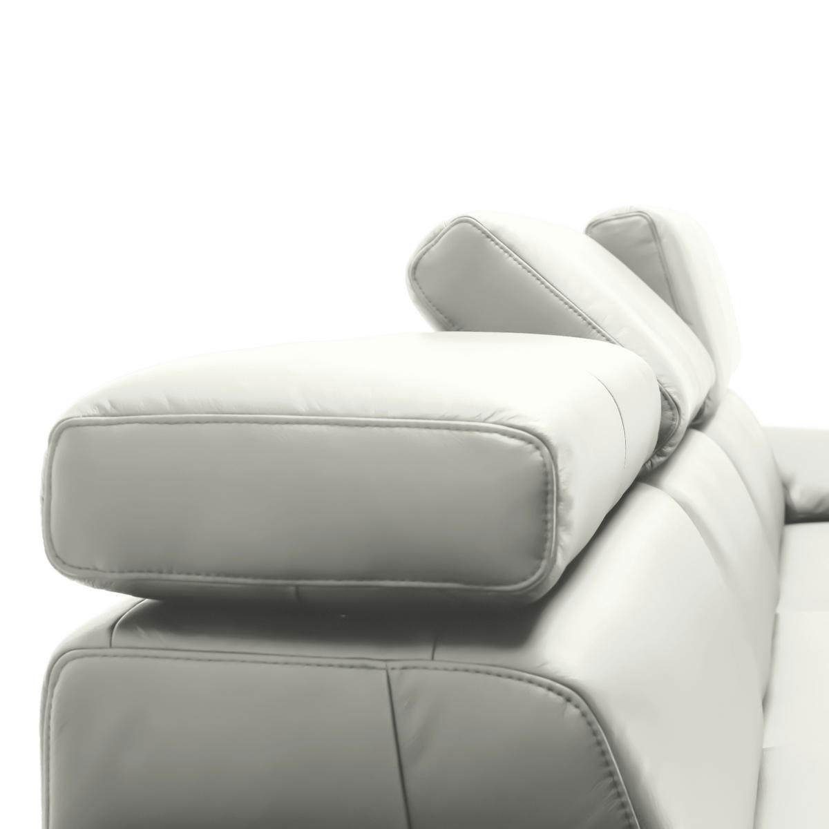 ECKSOFA in Echtleder Weiss  - Weiss/Schwarz, Design, Leder/Metall (295/187cm) - Novel