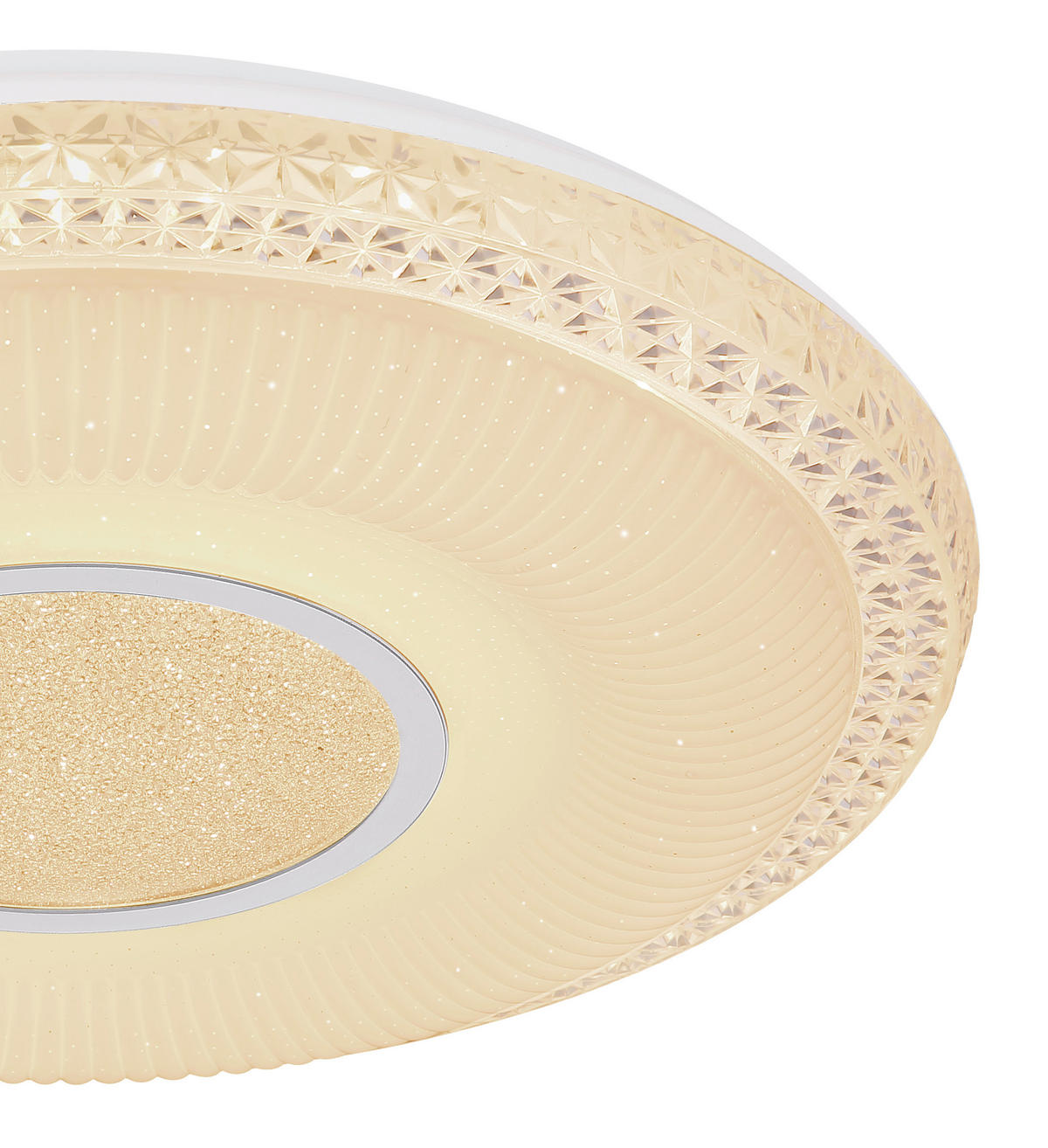 LED-DECKENLEUCHTE KLEMENS 50/9 cm   - Chromfarben/Opal, KONVENTIONELL, Kunststoff/Metall (50/9cm) - Globo