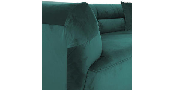 BIGSOFA Samt Dunkelgrün - Dunkelgrün/Schwarz, KONVENTIONELL, Kunststoff/Textil (240/73/100cm) - Carryhome