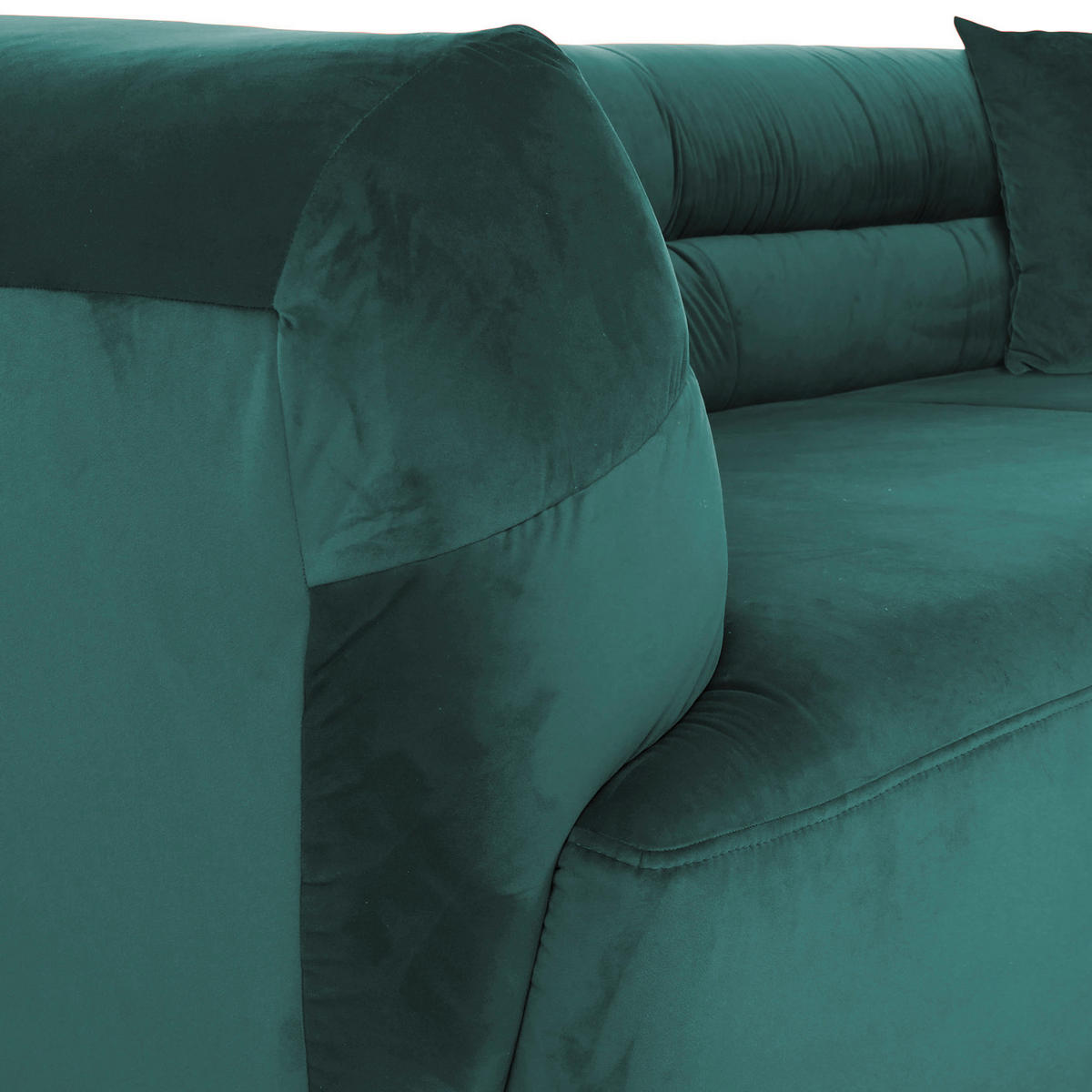 BIGSOFA Samt Dunkelgrün  - Dunkelgrün/Schwarz, KONVENTIONELL, Kunststoff/Textil (240/73/100cm) - Carryhome