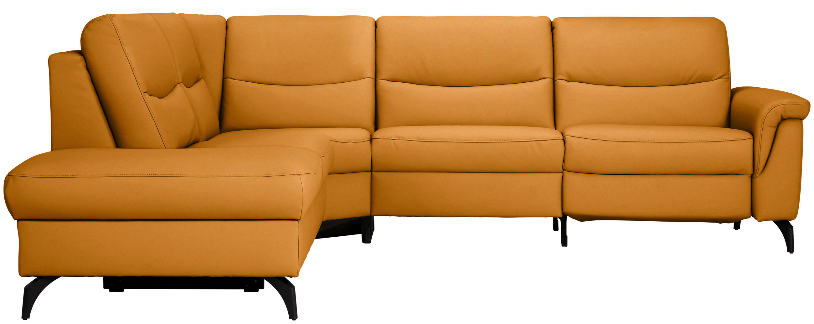 ECKSOFA in Echtleder Currygelb  249/280 cm  - Currygelb/Anthrazit, Design, Leder/Metall (249/280cm) - Himolla Komfortklass