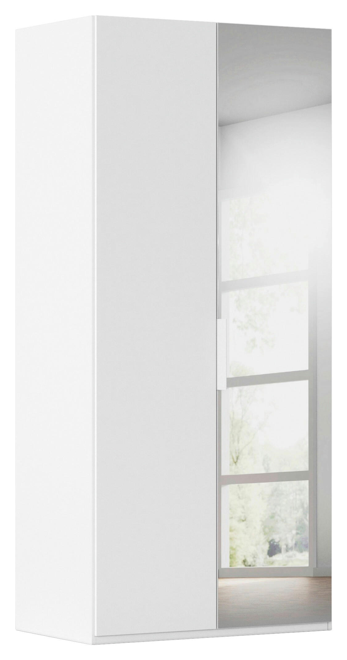 DREHTÜRENSCHRANK 101/223/61 cm,  in Weiß, 2-türig  - Weiß, Basics, Glas/Holzwerkstoff (101/223/61cm) - Novel