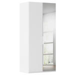 DREHTÜRENSCHRANK 101/235/61 cm,  in Weiß, 2-türig  - Weiß, Basics, Glas/Holzwerkstoff (101/235/61cm) - Novel