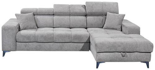 ECKSOFA Taupe Chenille  - Taupe/Schwarz, KONVENTIONELL, Kunststoff/Textil (268/172cm) - Carryhome