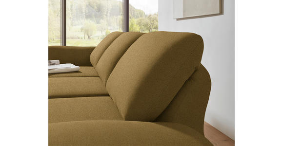 ECKSOFA  in Flachgewebe Schilfgrün Armteilverstellung, Relaxfunktion, Drehsitzfunktion  175-224/255-365 cm  - Schilfgrün/Schwarz, Design, Textil/Metall (175-224/255-365cm) - Dieter Knoll