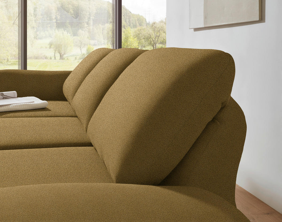 ECKSOFA  in Flachgewebe Schilfgrün  175-224/255-365 cm  - Schilfgrün/Schwarz, Design, Textil/Metall (175-224/255-365cm) - Dieter Knoll