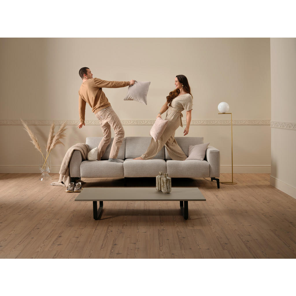 Thumbnail - Sensoo 3-Sitzer-Sofa Cosy, Hellgrau, Textil, 250x86x86-94 cm, Stoffauswahl, Armteil links, rechts, Wohnzimmer, Sofas & C...