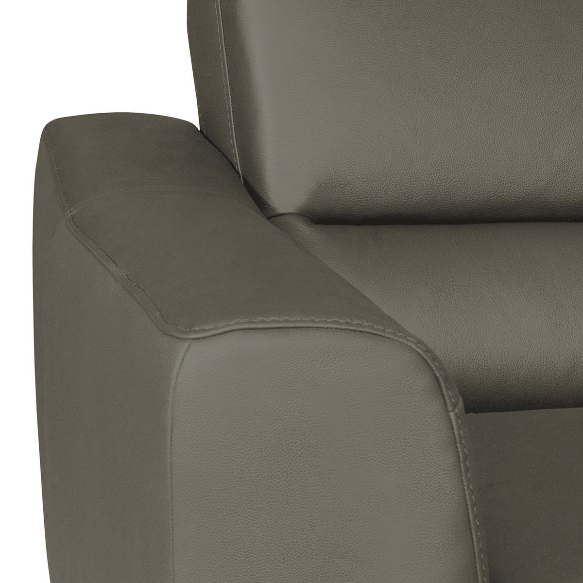 ECKSOFA Sahara Echtleder Lederlook  - Chromfarben/Sahara, Design, Leder/Textil (241/168cm) - Livetastic