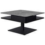 COUCHTISCH in Metall, Glas, Keramik, Holzwerkstoff 75/75/42-57 cm  - Schwarz/Grau, Basics, Glas/Keramik (75/75/42-57cm) - Dieter Knoll