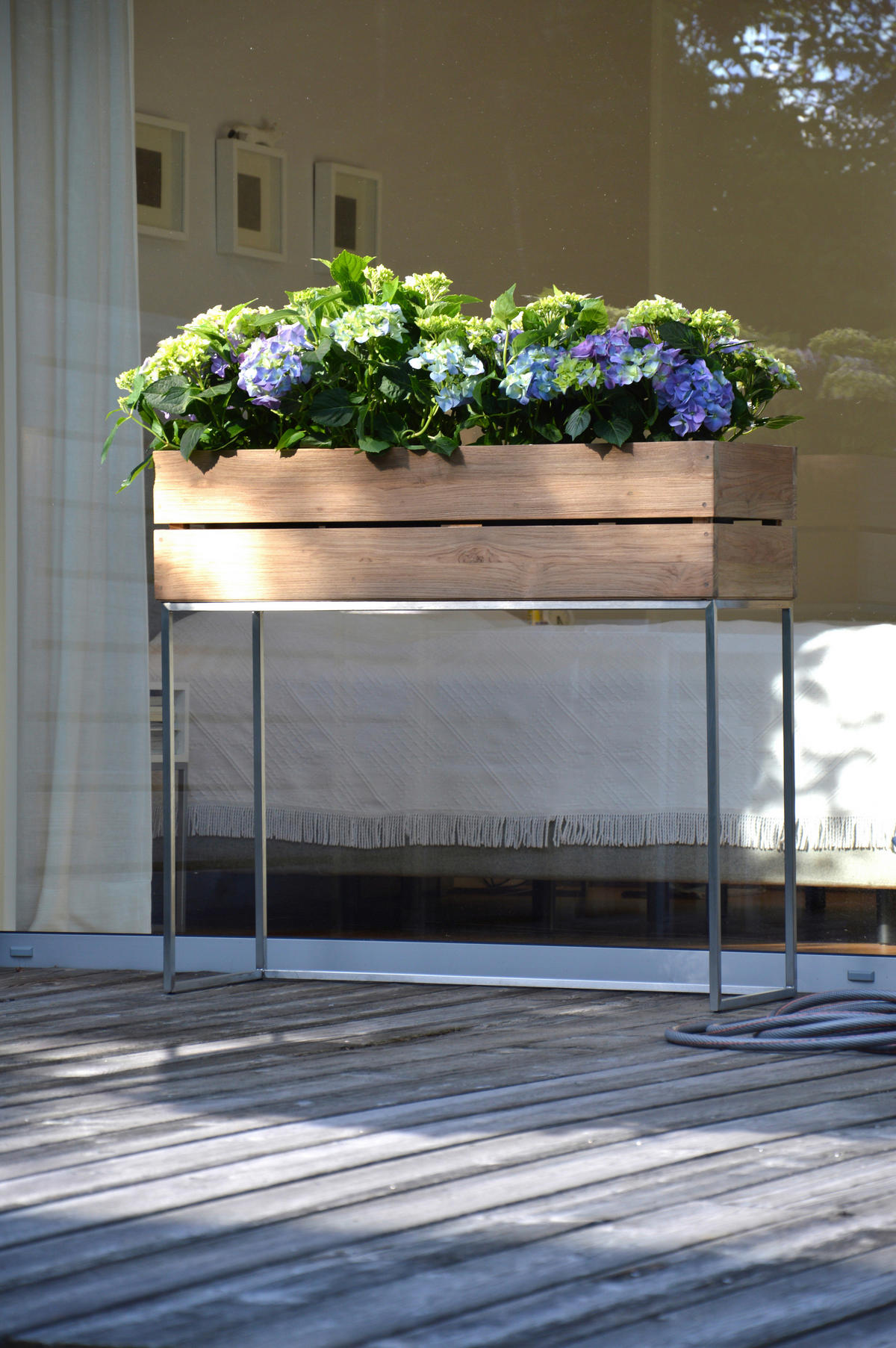 HOCHBEET Mini garden  - Edelstahlfarben/Teakfarben, MODERN, Holz/Metall (100/90/34cm) - Jan Kurtz