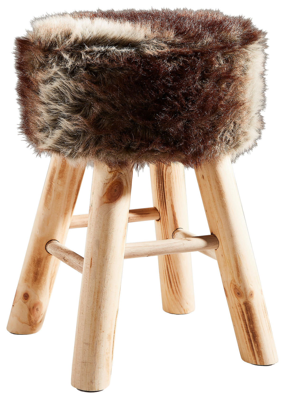 HOCKER Kiefer Braun, Naturfarben  - Naturfarben/Braun, Basics, Holz/Textil (30/42cm) - Ambia Home