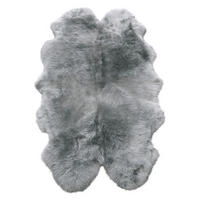 OVČIA KOŽUŠINA, 105/180 cm, strieborná - strieborná, Basics, koža/kožušina (105/180cm)