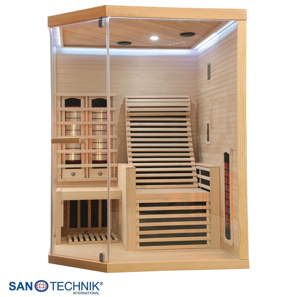 INFRAROTKABINE für 2 Personen Carbon 3  - Naturfarben, KONVENTIONELL, Holz (150/150/195cm) - Sanotechnik