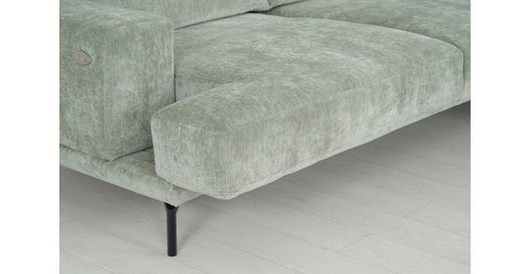 ECKSOFA  in Chenille Mintgrün  307/243 cm  - Schwarz/Mintgrün, Design, Textil/Metall (307/243cm) - Xora