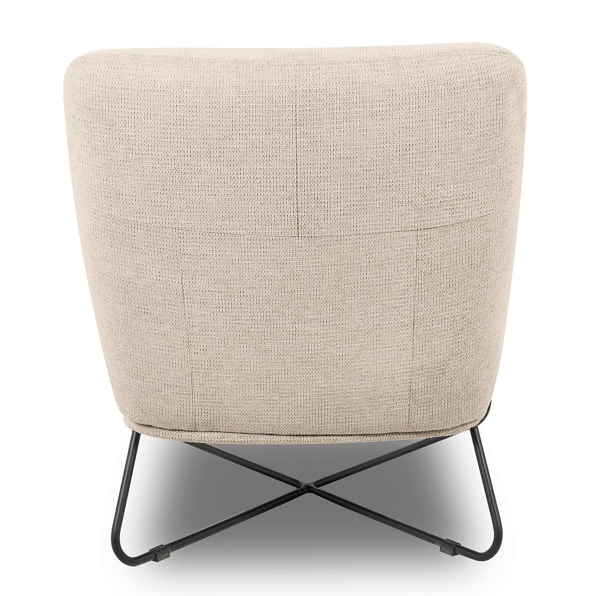 SESSEL Chenille Beige  - Beige/Schwarz, Design, Textil/Metall (67/87/74cm) - Livetastic