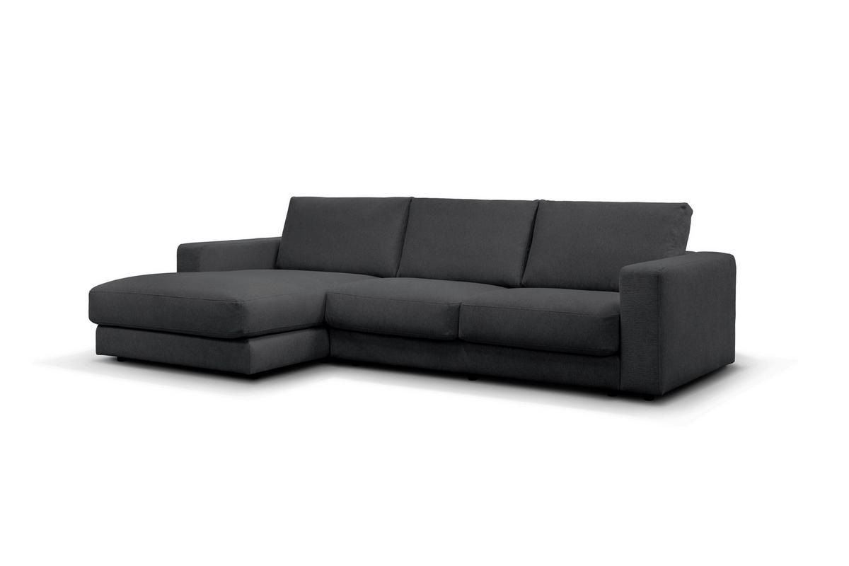 ECKSOFA VIGO Graphitfarben  - Schwarz/Graphitfarben, Design, Textil (172cm) - MID.YOU