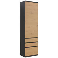GARDEROBENSCHRANK  in 60/219/39,6 cm  - Eichefarben/Graphitfarben, Design, Holz/Holzwerkstoff (60/219/39,6cm) - Invivus