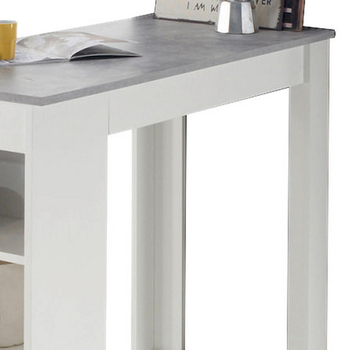 BARTISCH rechteckig Grau, Weiß  - Weiß/Grau, Design, Holzwerkstoff (115/50/103cm) - MID.YOU