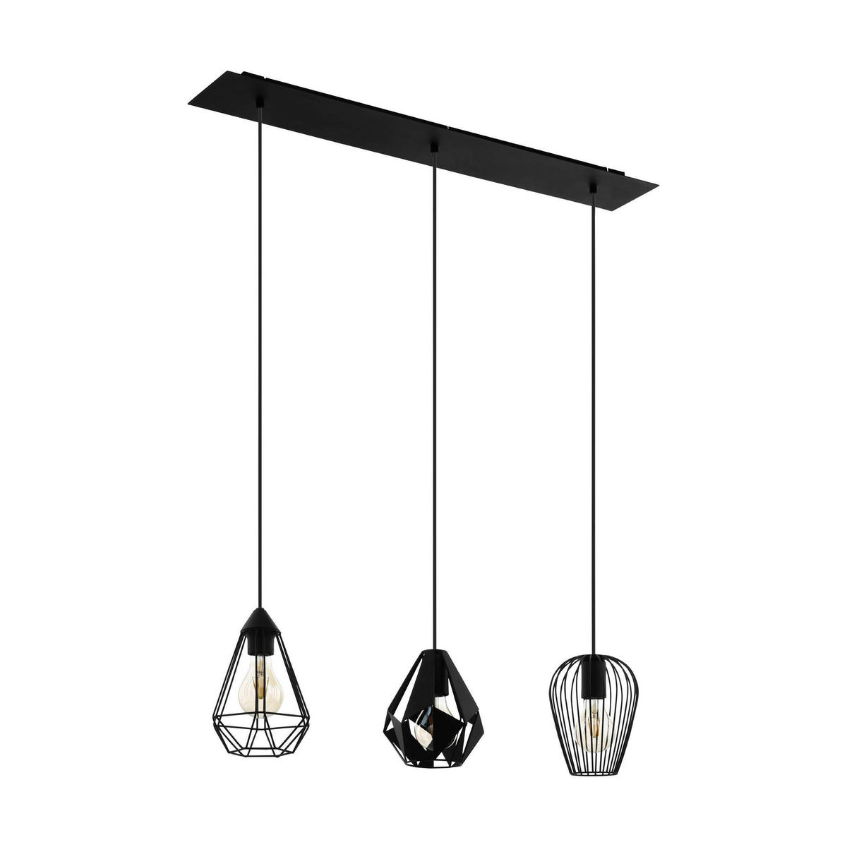 ZÁVĚSNÉ SVÍTIDLO, 90/18,5/110 cm  - černá, Design, kov (90/18,5/110cm) - Eglo