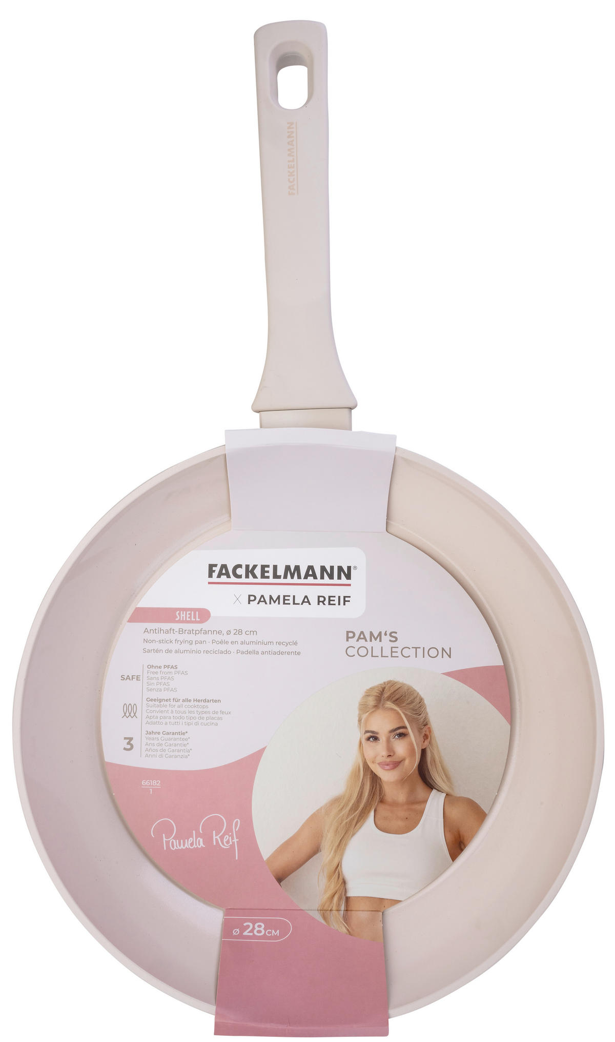 BRATPFANNE Pamela Reif Serie SHELL Keramikbeschichtung 28 cm  - Beigebraun, Basics, Metall (28cm) - Fackelmann