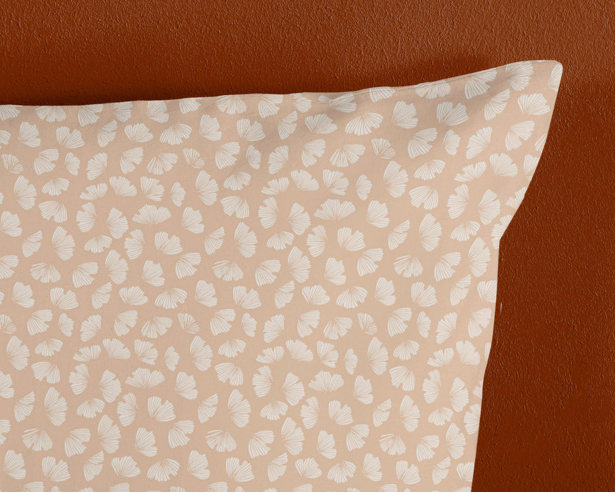 BETTWÄSCHE HIP Satin, Makosatin 140/200 cm  - Sandfarben/Bordeaux, Basics, Textil (140/200cm)