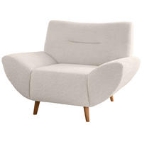 SESSEL in Bouclé Weiss  - Wildeiche/Weiss, Konventionell, Holz/Textil (111/81/90cm) - MID.YOU