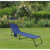 GARTENLIEGE 55/24/185 cm  - Blau, Modern, Kunststoff/Textil (55/24/185cm) - Ambia Garden