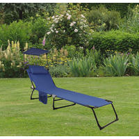 GARTENLIEGE 55/24/185 cm  - Blau, Modern, Kunststoff/Textil (55/24/185cm) - Ambia Garden