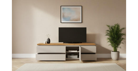 LOWBOARD  195/57,5/42 cm 4 Schublade(n) Typenauswahl, stehend  - Kaschmir/Eichefarben, KONVENTIONELL, Holz/Holzwerkstoff (195/57,5/42cm) - Novel