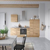 KÜCHENBLOCK Structura 270 cm  in Eichefarben, Schieferfarben  - Schieferfarben/Eichefarben, MODERN, Holzwerkstoff/Metall (270cm) - Nobilia