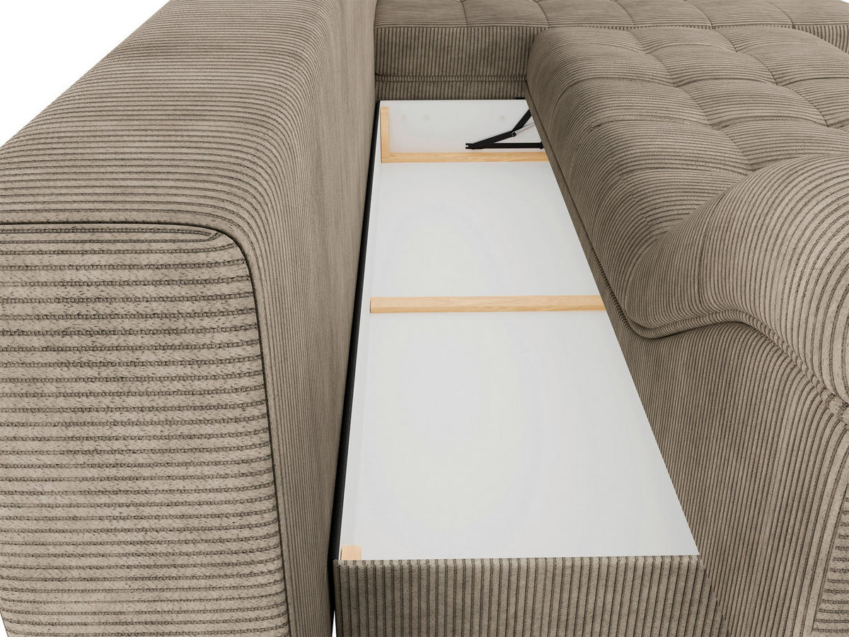 ECKSOFA Taupe  - Taupe/Creme, Design, Textil (177/276cm) - MID.YOU