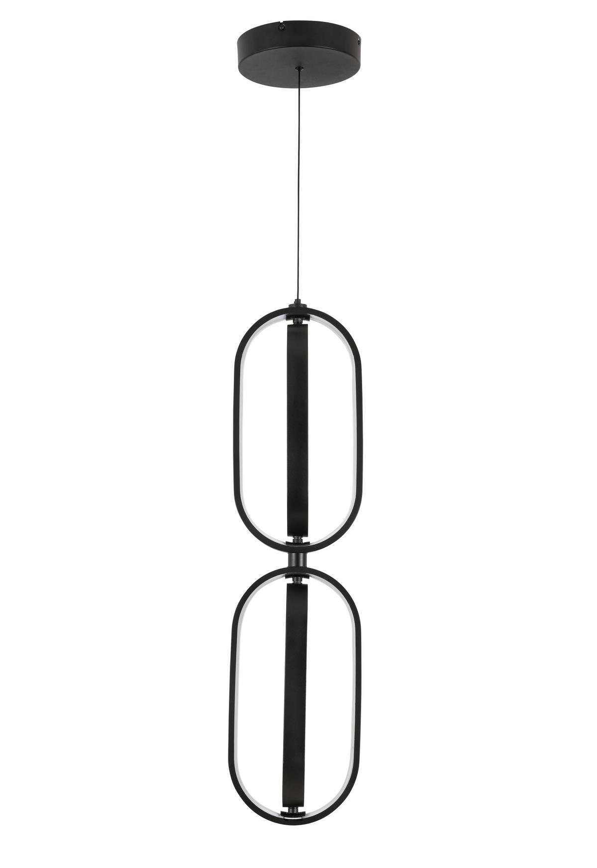 ZÁVESNÉ LED SVIETIDLO, 21/200 cm  - čierna, Design, kov/plast (21/200cm) - Novel