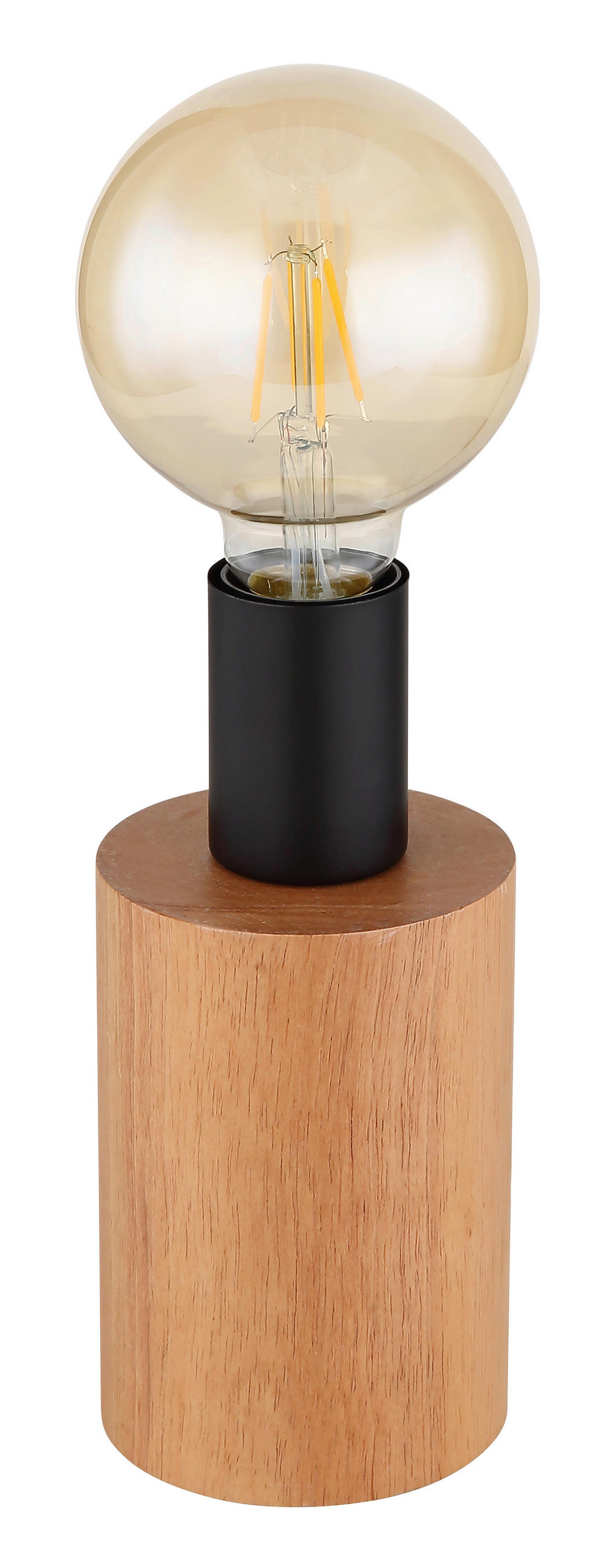 TISCHLEUCHTE 9/19,5 cm   - Dunkelbraun/Schwarz, KONVENTIONELL, Holz/Metall (9/19,5cm) - Globo