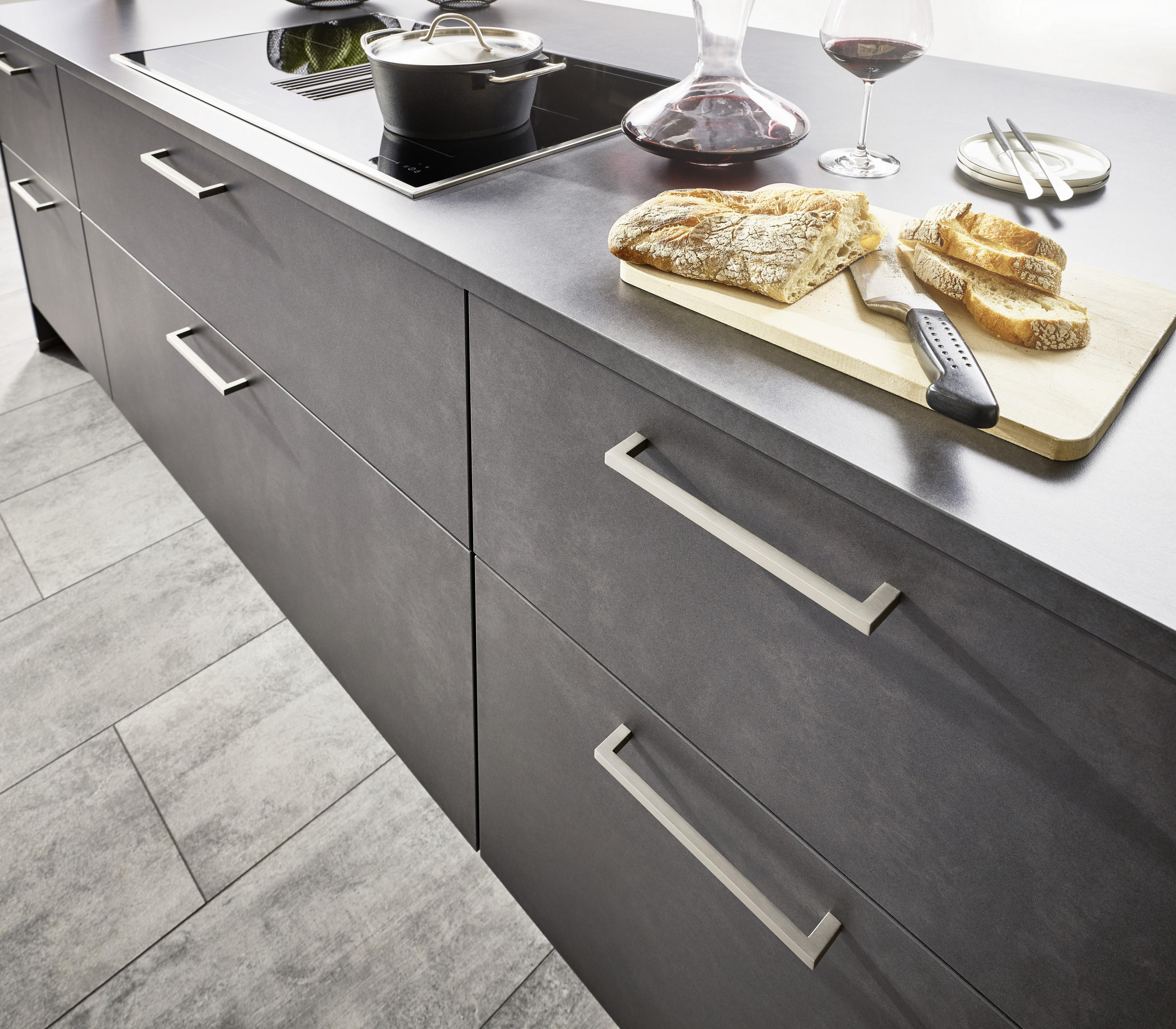 EINBAUKÜCHE DK211  - Grau, Design, Holzwerkstoff - Dieter Knoll