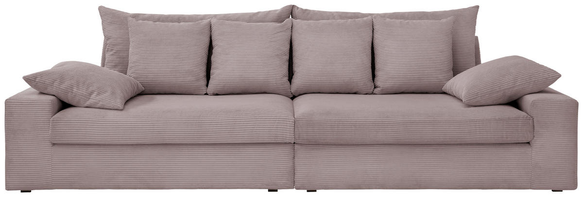 VIERSITZER-SOFA in Cord Rosa  - Schwarz/Rosa, Modern, Kunststoff/Textil (308/80/140cm) - Livetastic