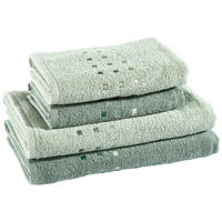FROTTIERSET Salbeigrün, Dunkelgrün 4-teilig  - Dunkelgrün/Salbeigrün, Textil (50/100cm) - Esposa