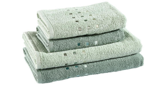FROTTIERSET Dunkelgrün, Salbeigrün 4-teilig - Dunkelgrün/Salbeigrün, Textil (50/100cm) - Esposa