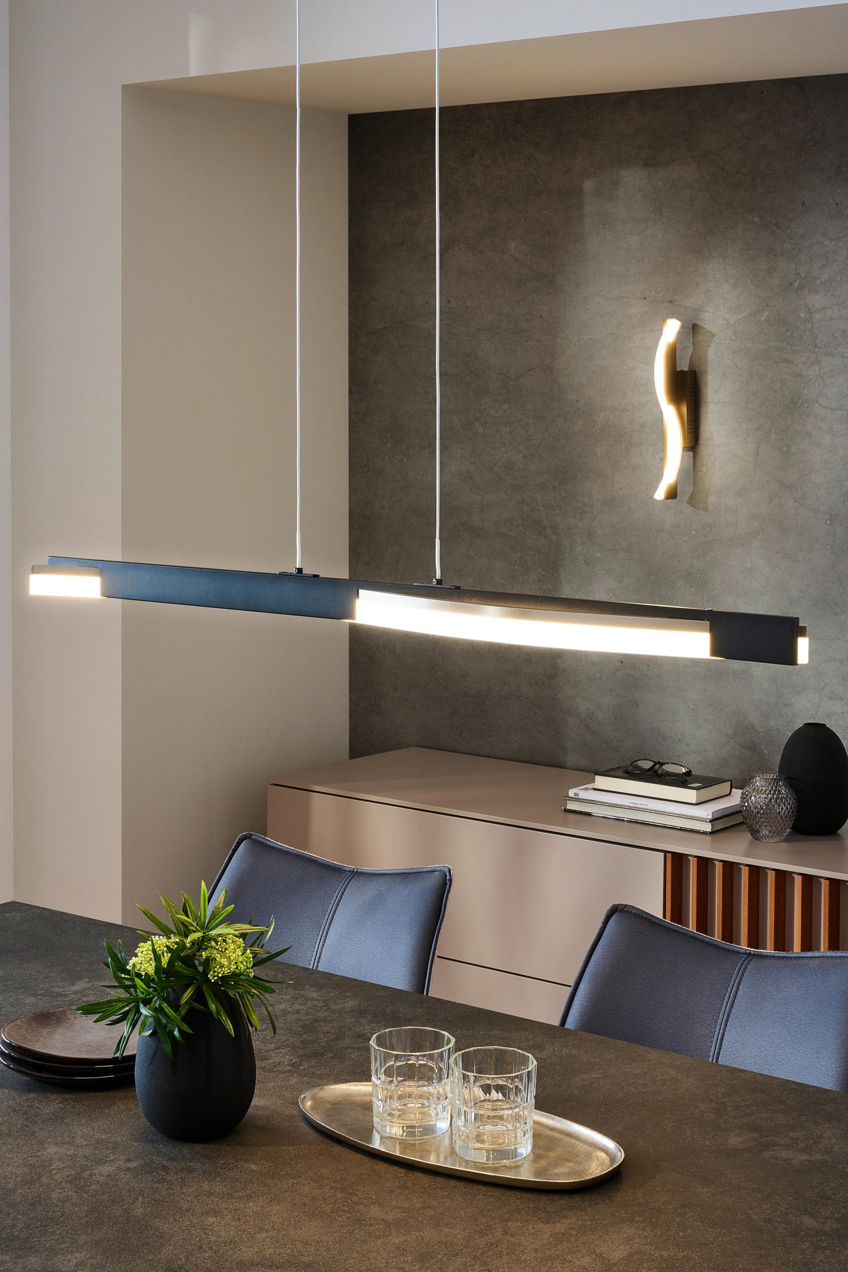 LED-HÄNGELEUCHTE 7,00/95,00/160 cm    - Schwarz, Trend, Metall (7,00/95,00/160cm) - Fischer & Honsel