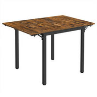 ESSTISCH in Metall, Holzwerkstoff 85-120/78/75 cm  - Schwarz/Braun, Basics, Holzwerkstoff/Metall (85-120/78/75cm) - Boxxx