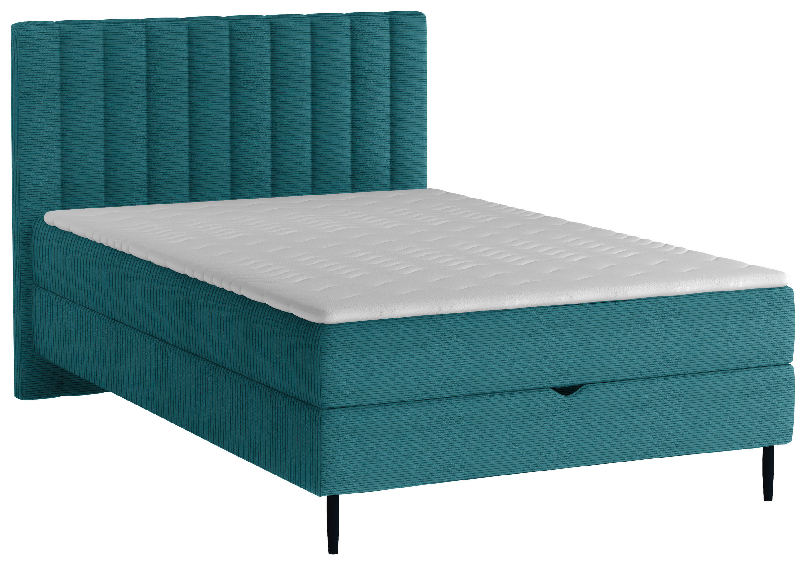 BOXBETT 120/200 cm  in Petrol  - Petrol/Schwarz, Design, Holz/Holzwerkstoff (120/200cm) - Stylife