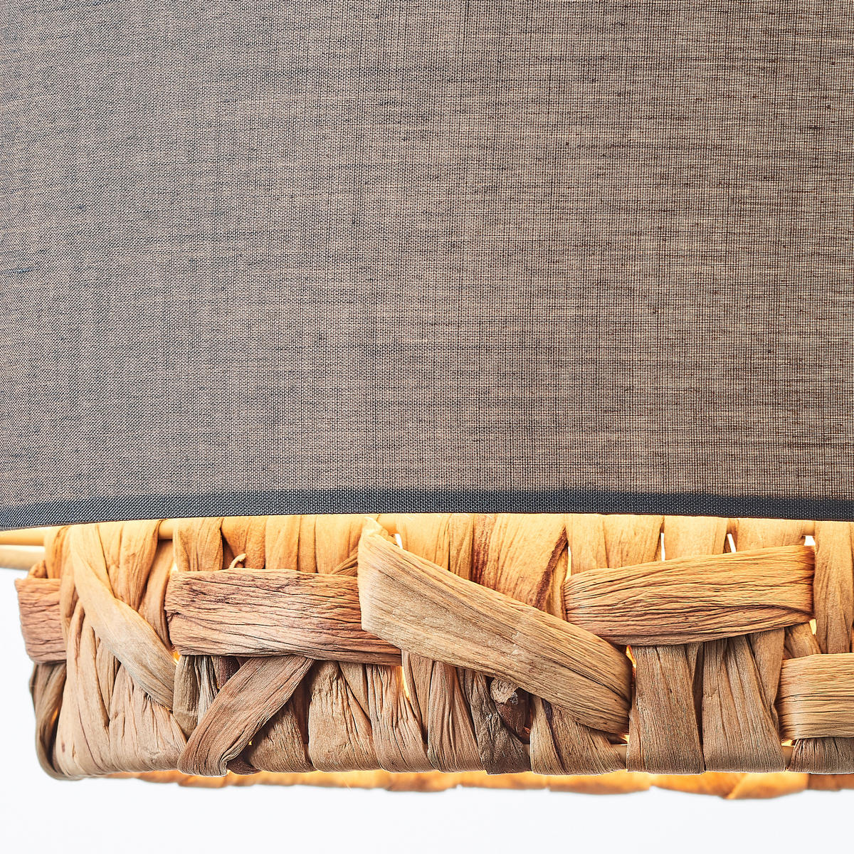 PENDELLEUCHTE   - Beige/Grau, Natur, Holz/Textil (120/110/25cm) - Brilliant