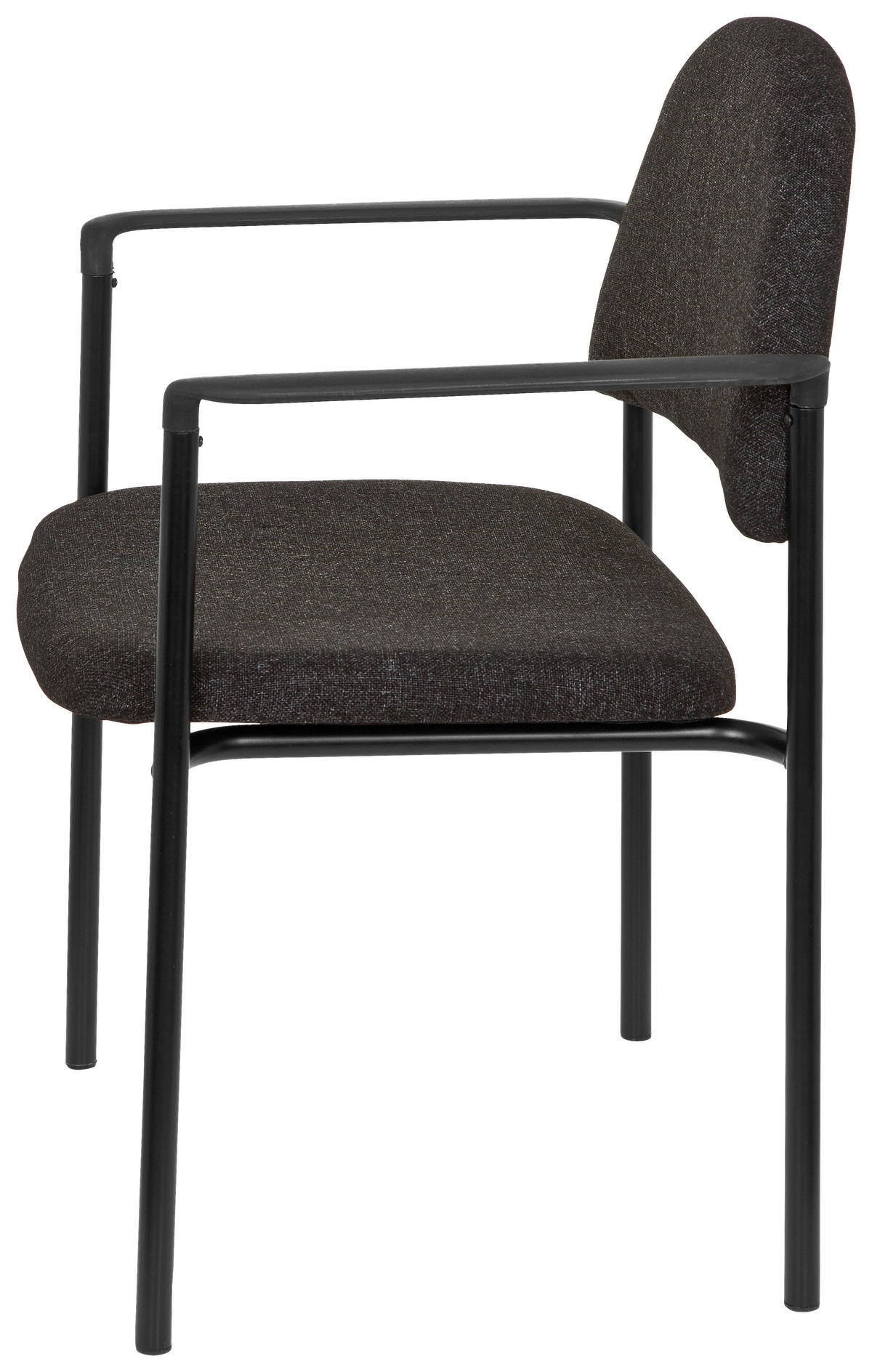 BESUCHERSTUHL Schwarz, Dunkelgrau  - Dunkelgrau/Schwarz, Basics, Kunststoff/Textil (55/84/42cm) - MID.YOU