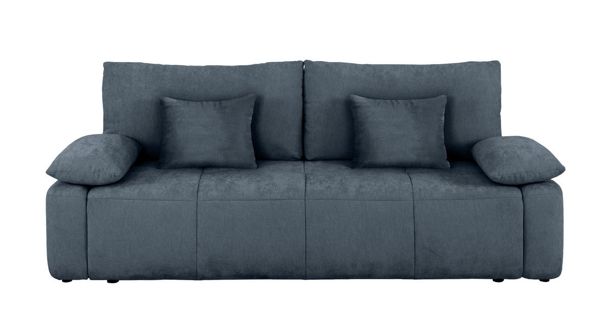 SCHLAFSOFA Blau Rücken echt, Armteil links, Armteil rechts  - Blau/Schwarz, Design, Kunststoff/Textil (240/93/108cm) - MID.YOU