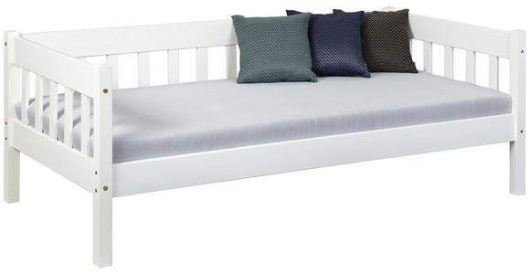 BETT Kiefer massiv 90/200 cm Weiß  - Weiß, KONVENTIONELL, Holz (90/200cm) - Carryhome