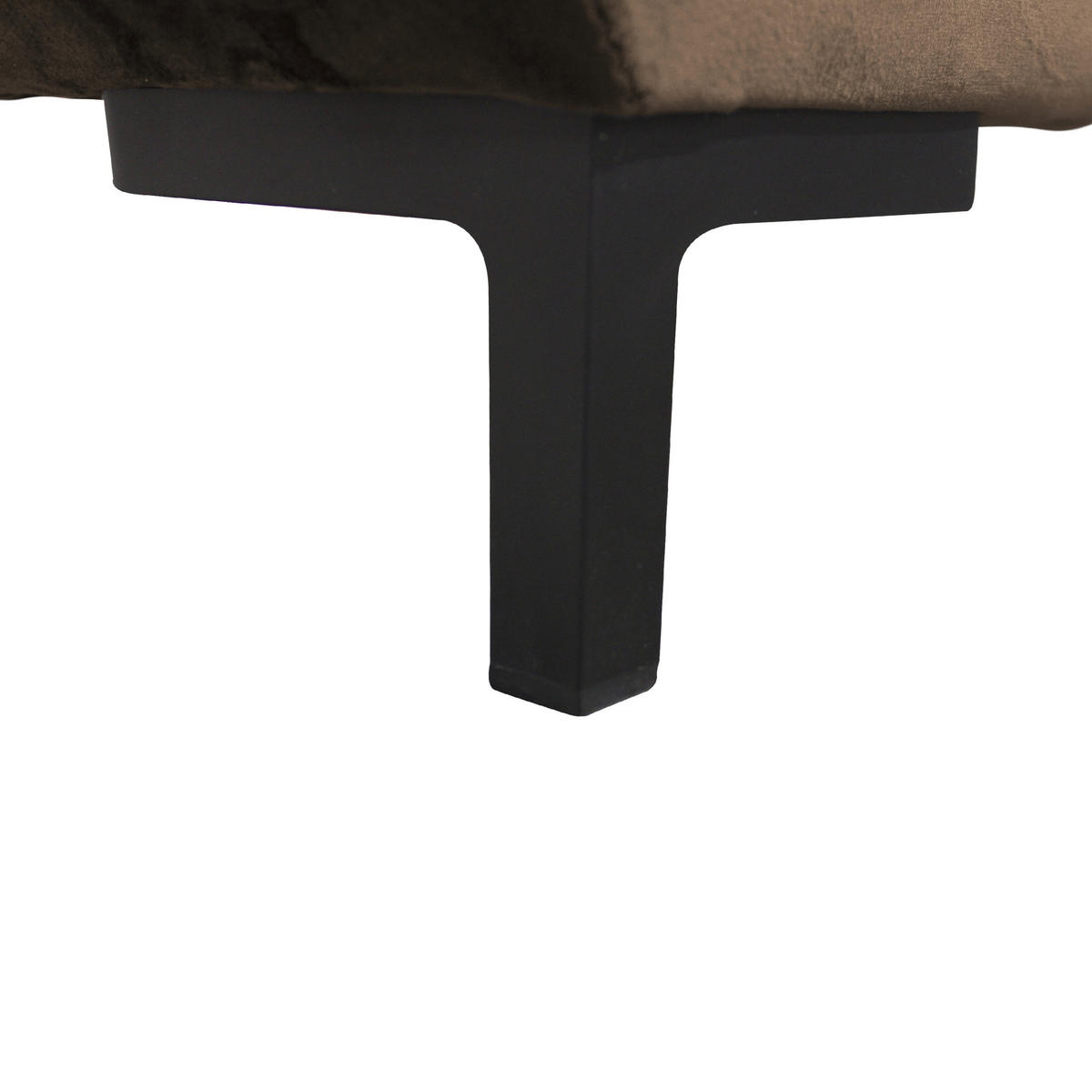 ECKSCHLAFSOFA Velours Braun  - Schwarz/Braun, Design, Textil/Metall (187/277cm) - Livetastic