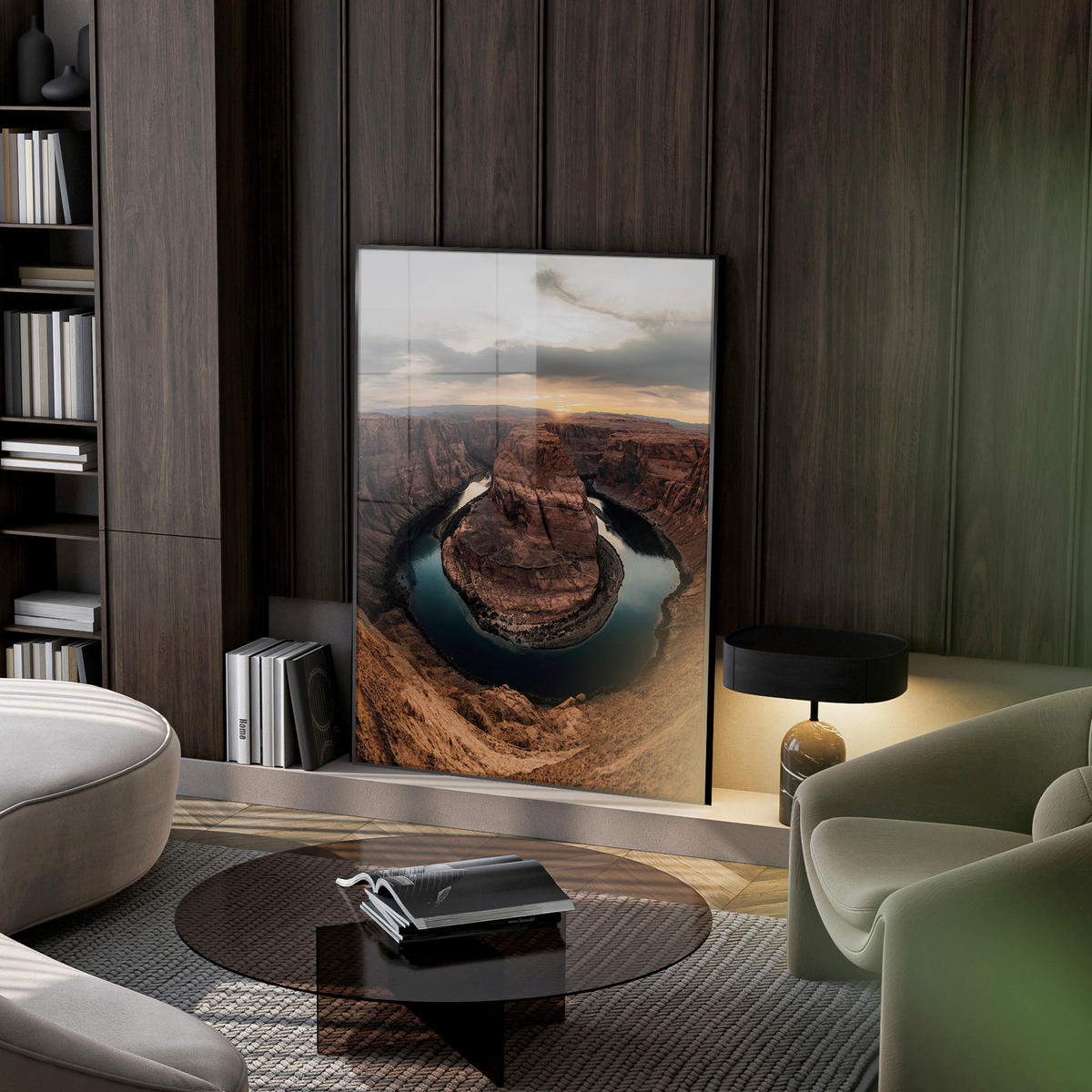 GLASBILD Landschaft & Natur 80/120 cm  - Multicolor, Basics, Glas/Holz (80/120cm)