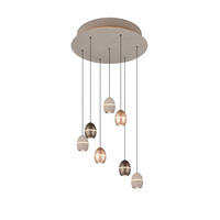 LED-HÄNGELEUCHTE Bedford 50/200 cm   - Platinfarben/Braun, Design, Metall (50/200cm) - Trio Leuchten