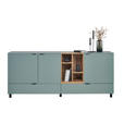 SIDEBOARD Eichefarben, Salbeigrün  210,4/89,4/42 cm  - Eichefarben/Salbeigrün, MODERN, Holzwerkstoff/Metall (210,4/89,4/42cm) - Carryhome