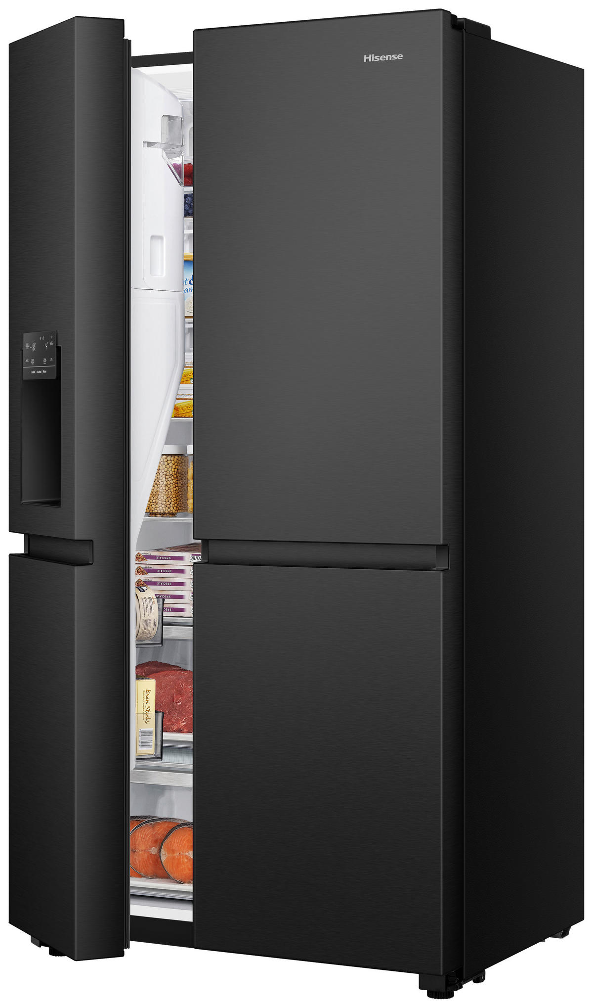 SIDE-BY-SIDE 91/179/73 cm RS818N4TFE  - Schwarz, LIFESTYLE, Metall (91/179/73cm) - Hisense